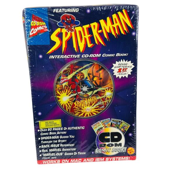 5 for $25| Spider-Man, Interactive CD-Rom Comic Book (ToyBIz 1995) - Picture 1 of 6